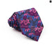 Floral Polyester Printed Necktie Purple Blue For Weddings