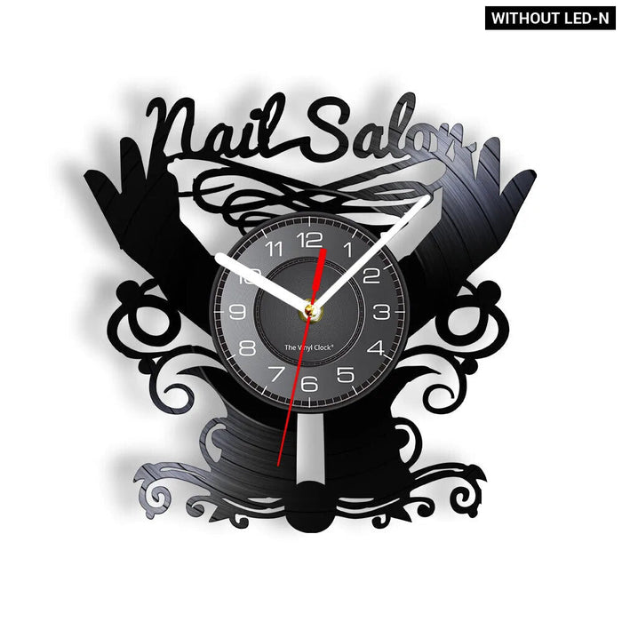 Beauty Store Wall Clock Manicure Design