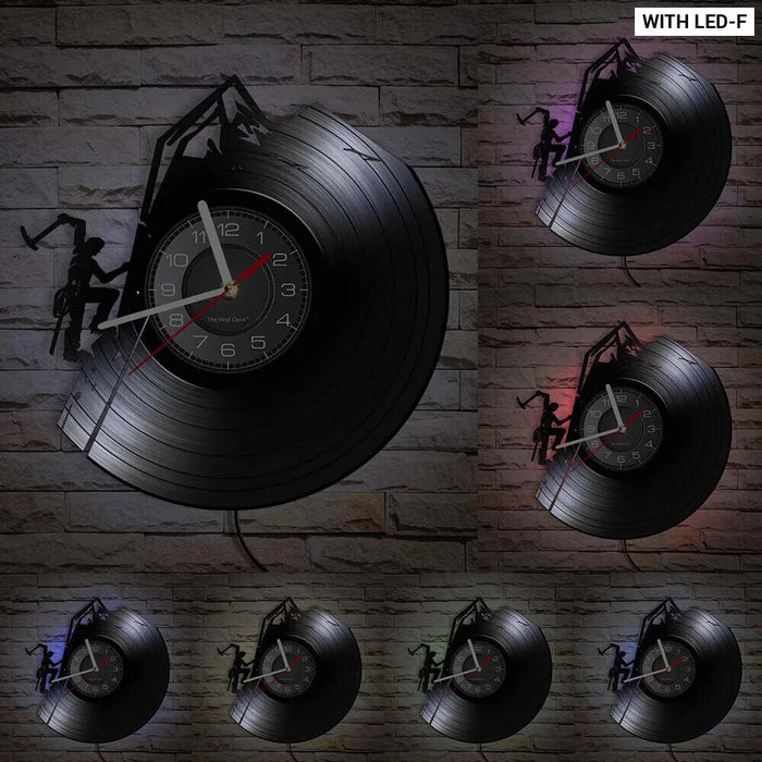 Mountain Climbing Vinyl Record Wall Clock