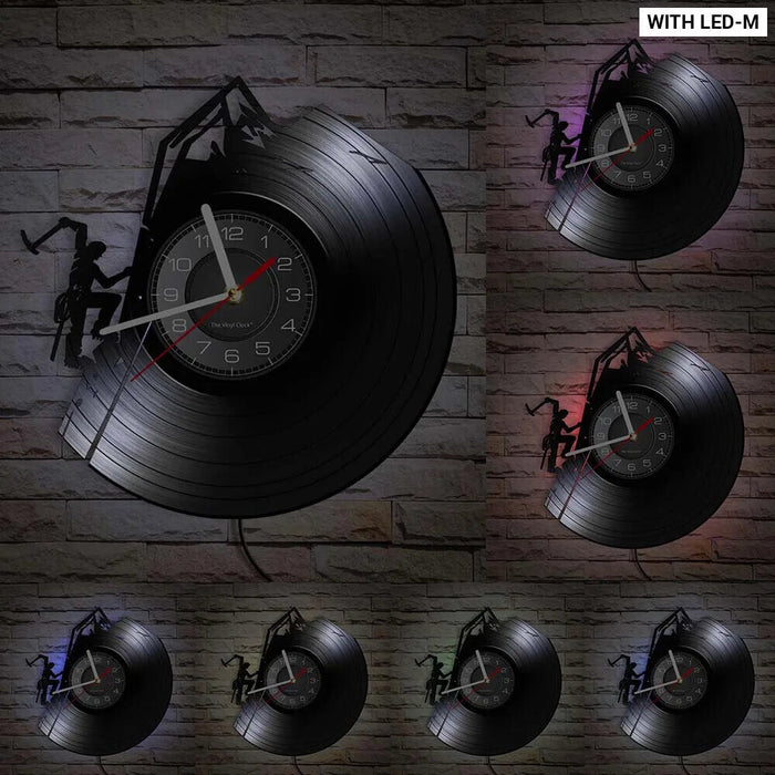 Extreme Rock Climbing Vinyl Record Clock