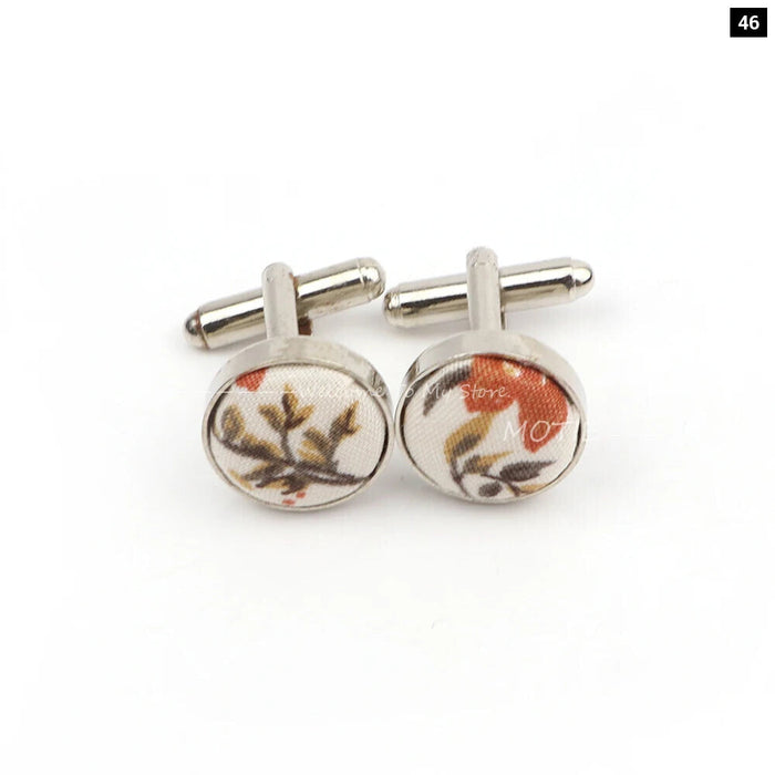 Floral Metal Cufflinks Daily Wear Accessory