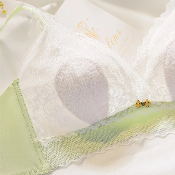 Lace Bra And Panty Set With Rabbit Ears