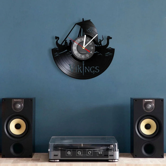 Vikings Vinyl Record Wall Clock