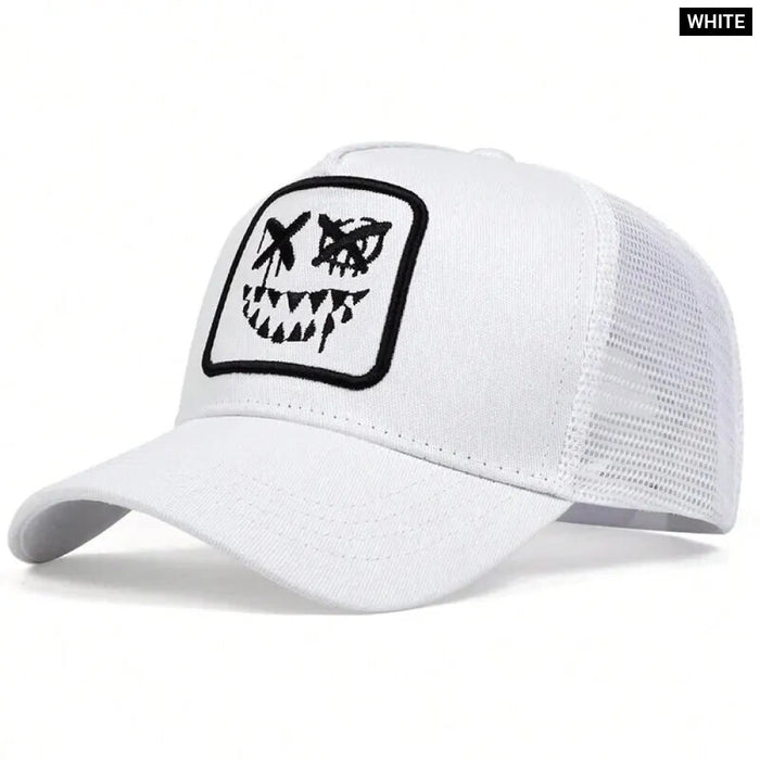 Smiling Teeth Embroidered Baseball Cap Outdoor Sun Hat