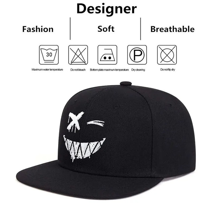 Ghost Expression Embroidered Baseball Cap / Hat