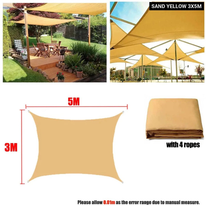 420d Waterproof Shade Sail Square Rectangle Sunshade Garden