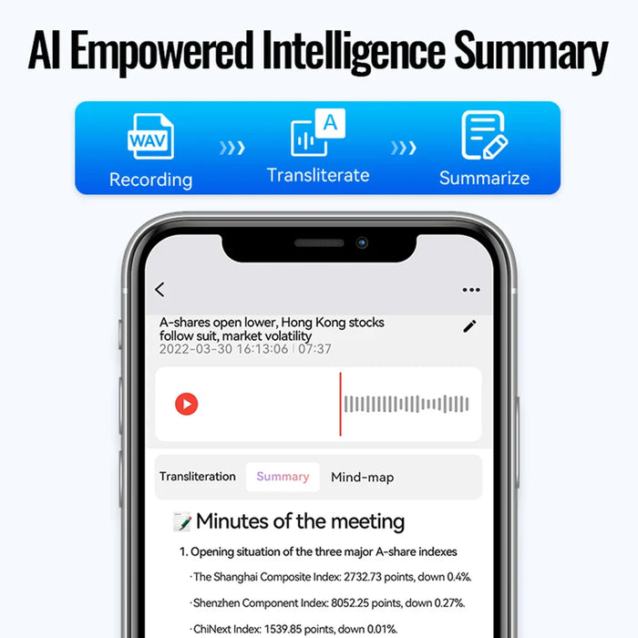 A6 Magnet Ai Powered Voice Recorder Small Digital Audio Recording Device Chatgpt Smart Transcription Translation For Lectures