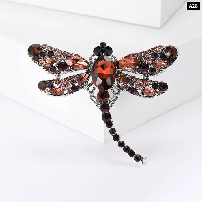 7 Colour Dragonflies Rhinestone Brooch For Women Luxury Accessory