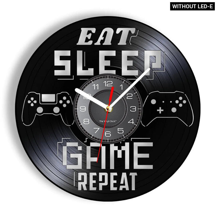 Retro Vinyl Record Wall Clock For Gamer Room Decor