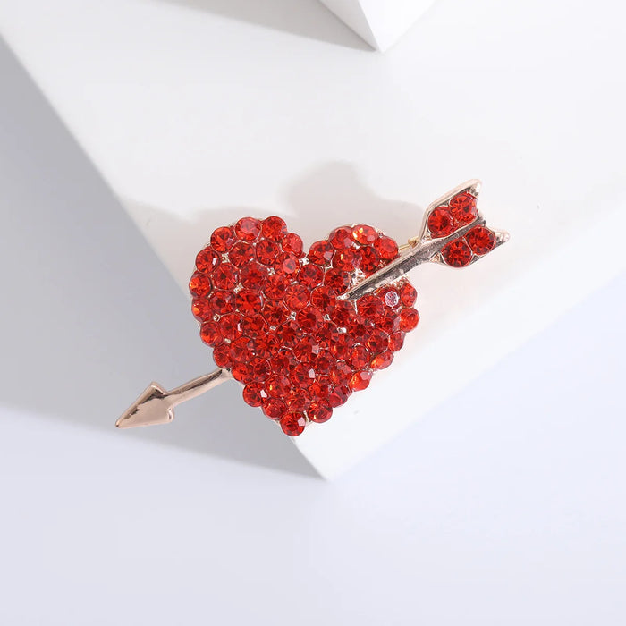 Red Heart Brooch Pin Love