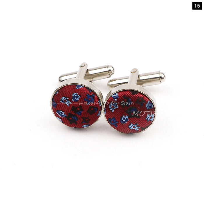 Dark Blue Floral Cufflinks For Weddings And Daily Wear