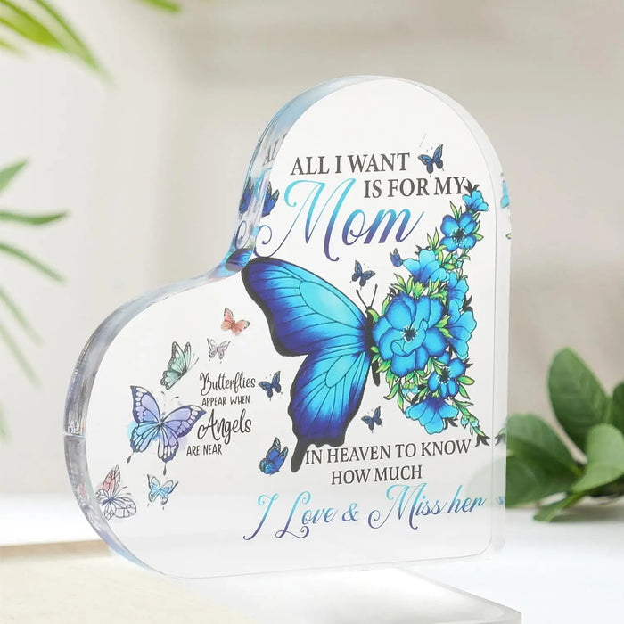 Unique Mom Birthday Gifts Heart Shaped Acrylic Sign For Decoration