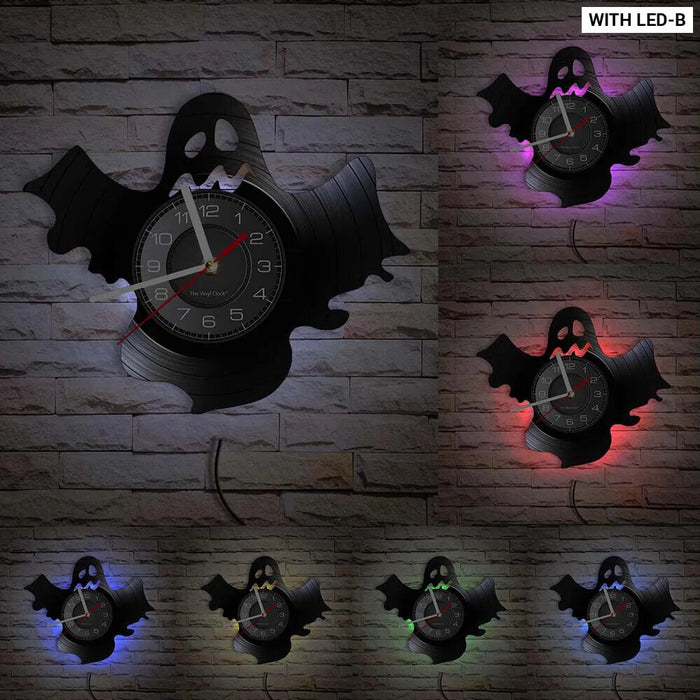 Spooky Halloween Vinyl Record Wall Clock