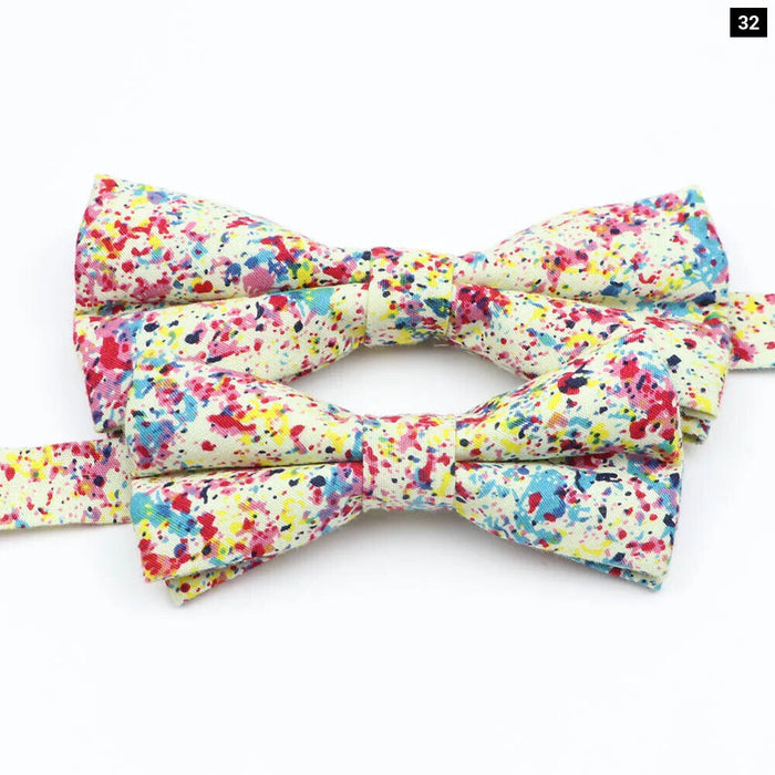 Colourful Floral Bow Ties Fashionable Cotton For Weddings And Parties