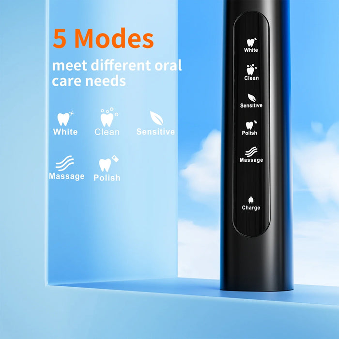 8 Head Sonic Toothbrush 5 Modes Rechargeable Ipx7 Waterproof