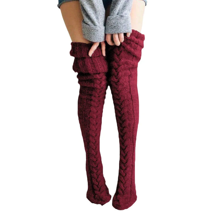 Wool Thigh High Socks For Women