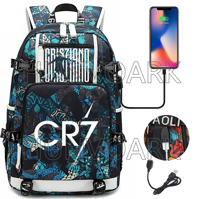 Unisex Cr7 Football Casual Daypack School Bag