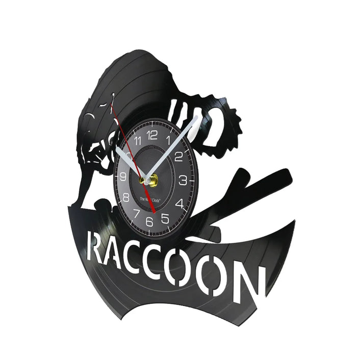 Raccoon Vinyl Record Wall Clock