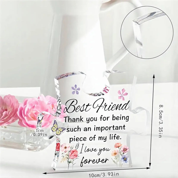 Charming Puzzle Shaped Acrylic Plaque For Best Friends