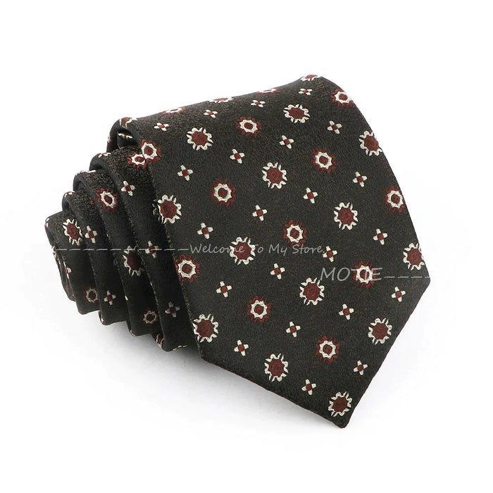 Brown Striped Mens Necktie For Weddings Parties And Daily Wear