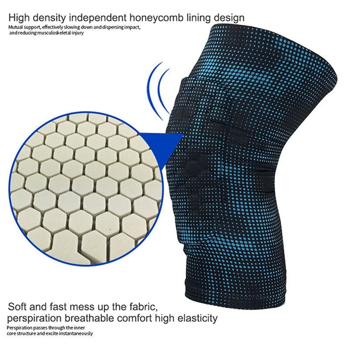 1Piece Honeycomb Knee Support Brace Leg Compression Sleeve with Protective EVA Sponge