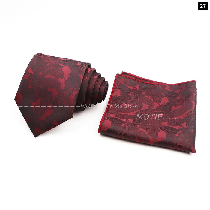 Floral Pocket Square Tie Set For Weddings Parties And Daily Wear