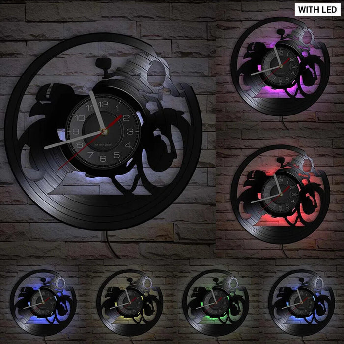 Vinyl Record Cafe Racer Wall Clock