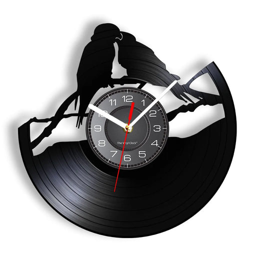 Parrot Couple Vinyl Record Clock