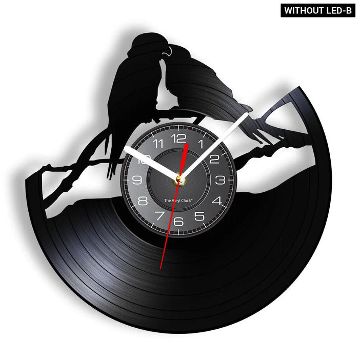 Parrot Couple Vinyl Record Clock