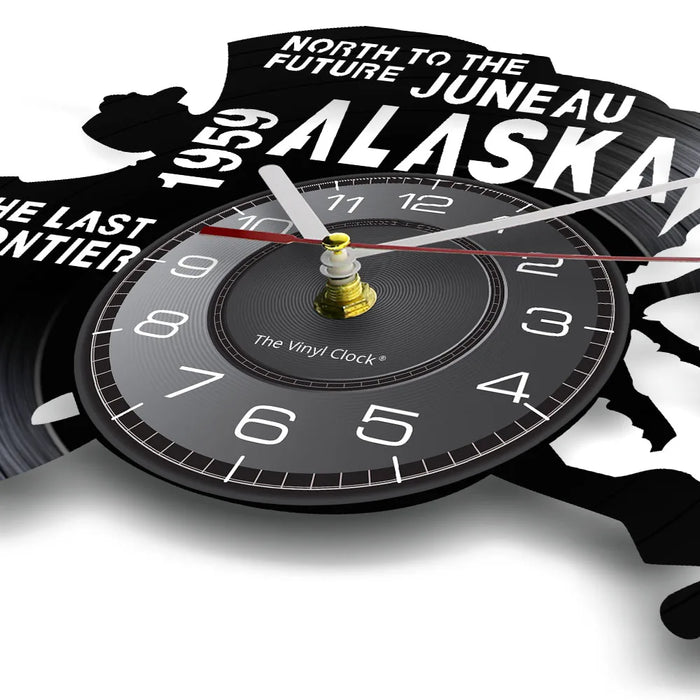 Alaska Cityscape Vinyl Record Clock