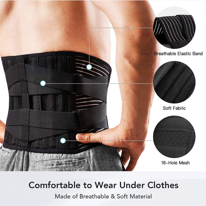 Breathable Anti-skid Waist Braces Belt With 16-hole Mesh For Lower Back Pain Relief