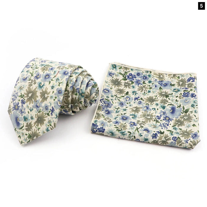 Floral Cotton Tie Set For Parties And Daily Wear