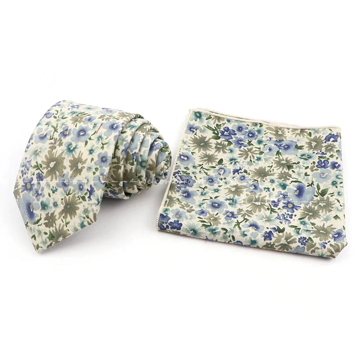 Floral Cotton Tie Set For Parties And Daily Wear