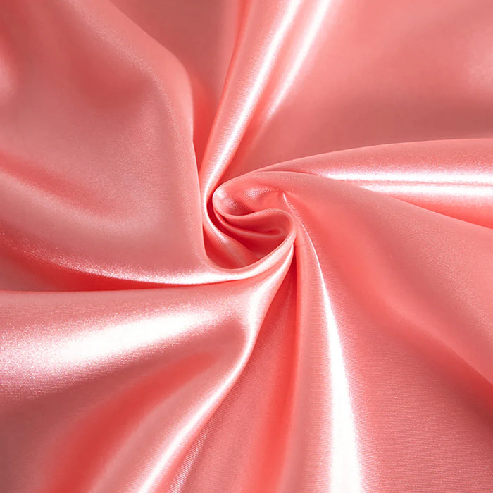 Silky Pink Rayon Satin Fitted Sheet Bedding