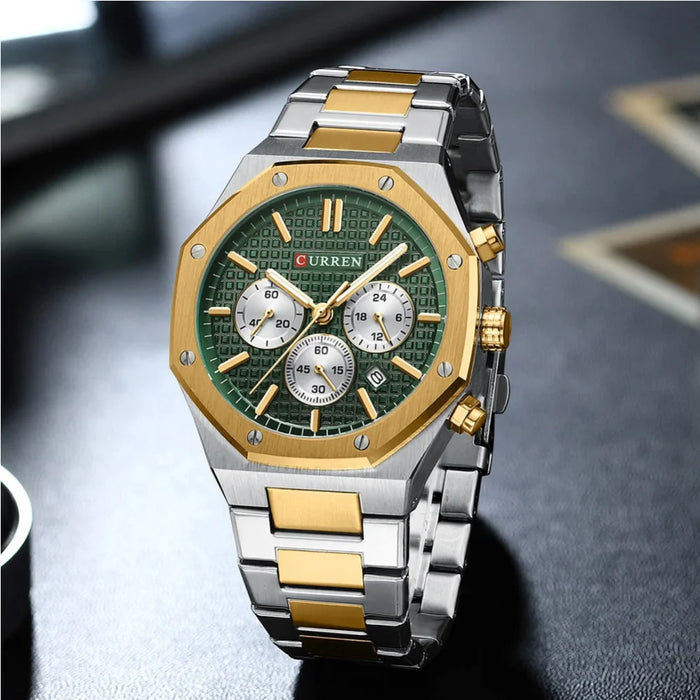 Casual Stainless Steel Quartz Wristwatches With Luminous Hands For Men