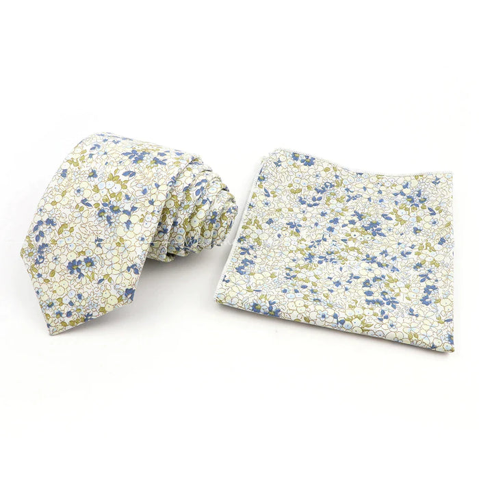 Floral Cotton Tie Set For Parties And Daily Wear