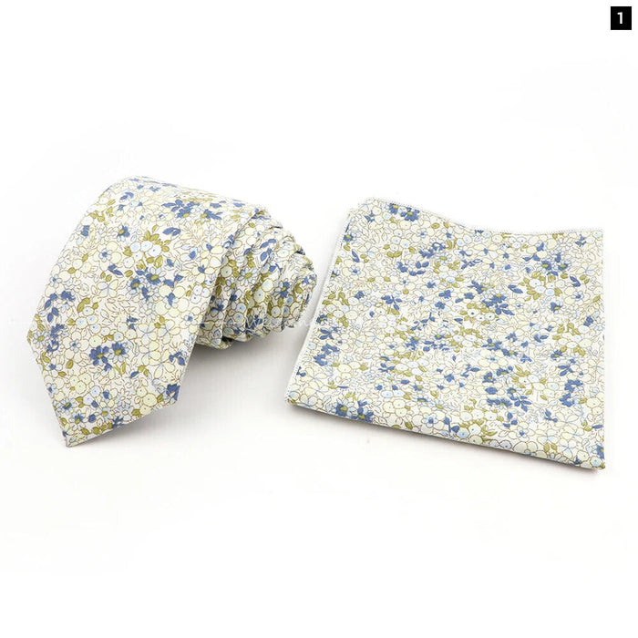 Floral Cotton Tie Set For Parties And Daily Wear