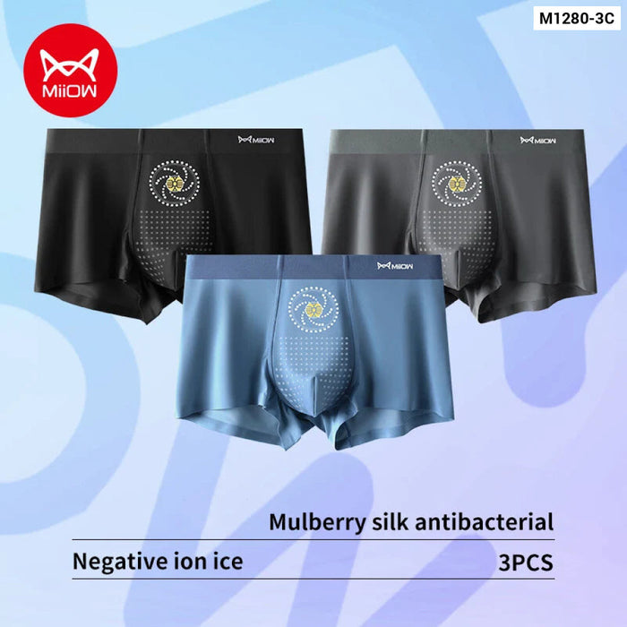 Pack Of 3 Breathable Ice Silk Mens Boxer Shorts