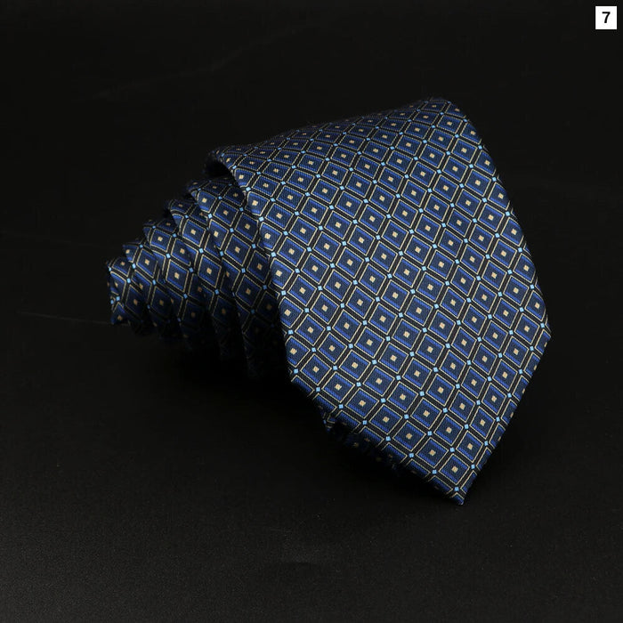 Mens Silk Tie 7.5Cm Blue Paisley Floral For Weddings And Work