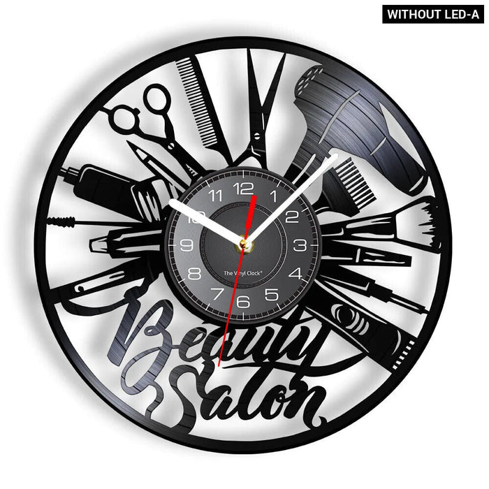 Vinyl Record Beauty Salon Wall Clock