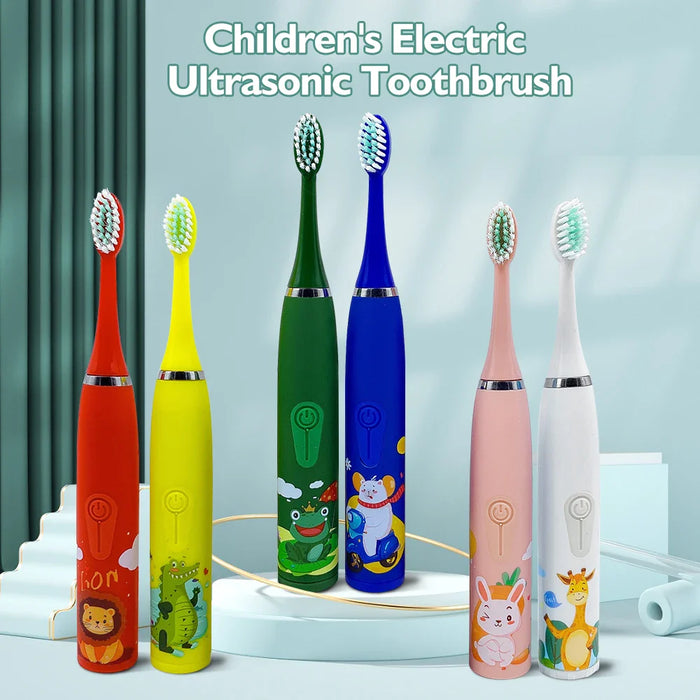 Kids Cartoon Electric Toothbrush With Replaceable Head