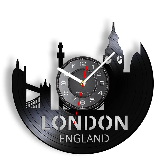 London Cityscape Vinyl Record Clock