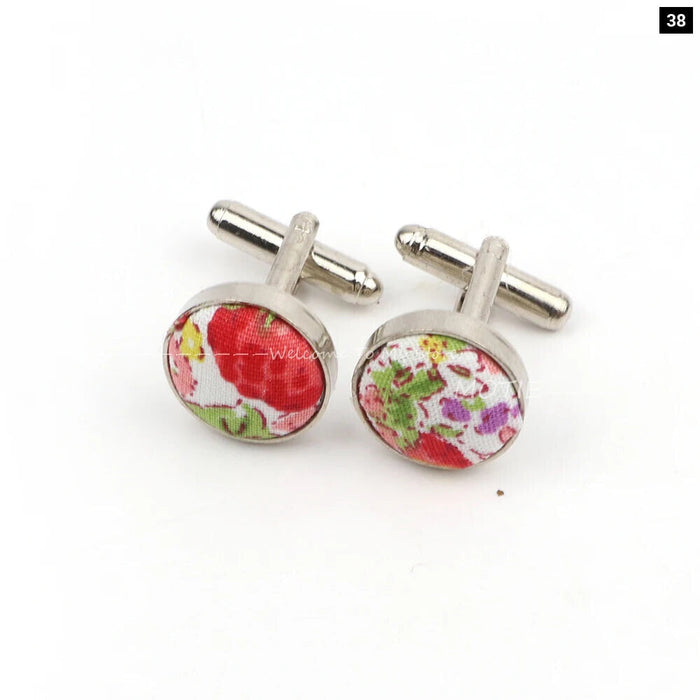 Floral Metal Cufflinks Daily Wear Accessory