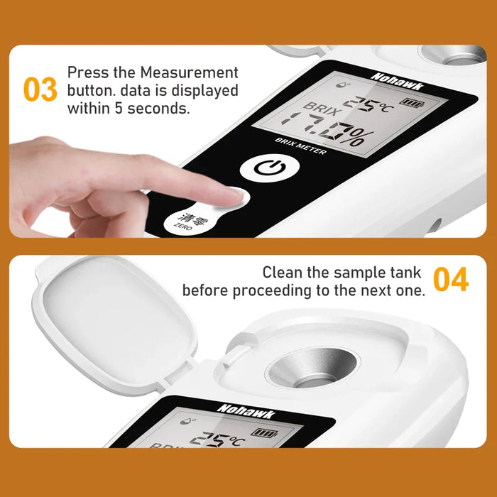 Rechargeable Brix Meter For Measuring Liquid Sugar Content