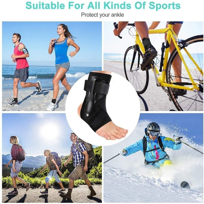 1 Piece Sports Ankle Sprained Brace With Side Stabilizers For Basketball Soccer Volleyball