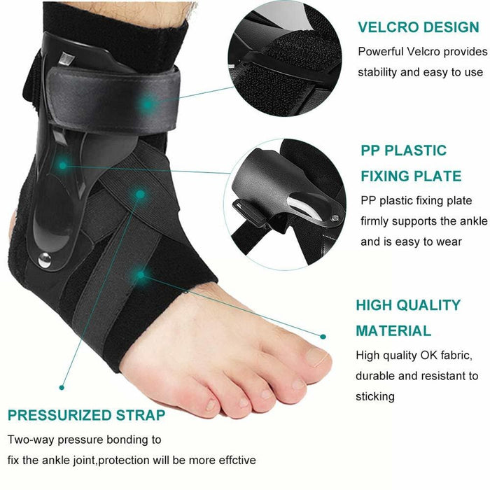 1 Piece Sports Ankle Sprained Brace With Side Stabilizers For Basketball Soccer Volleyball