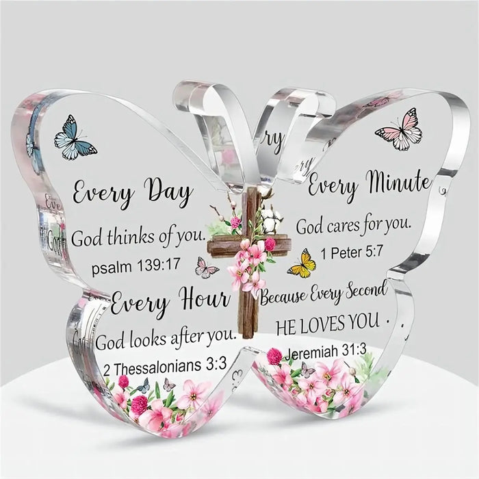 Christian Bible Gift For Women And Men Acrylic Butterfly Prayer Room Decor