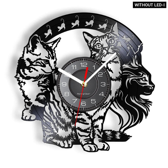 Kitten Cats Vinyl Record Wall Clock