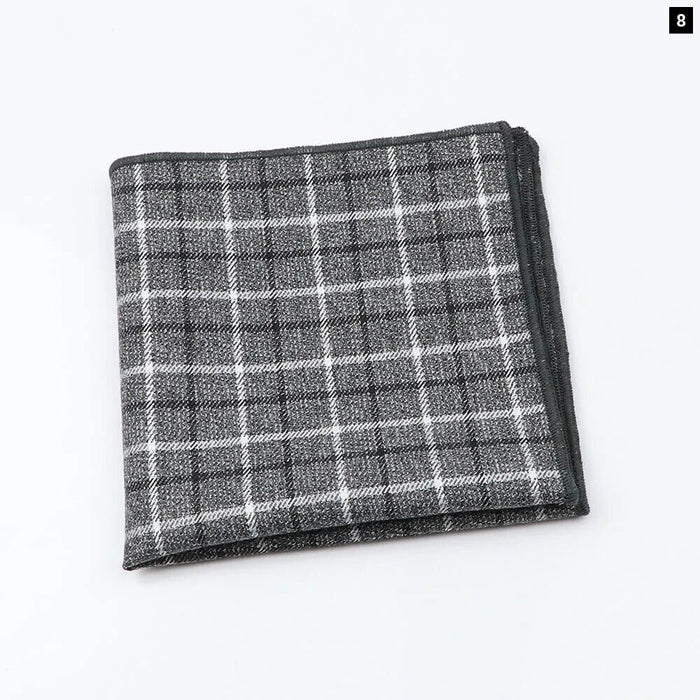 Premium Cotton Plaid Hankerchief Scarf Mens Pocket Square