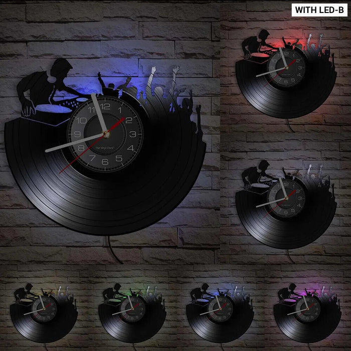 Retro Dj Vinyl Record Wall Clock For Music Lovers